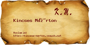 Kincses Márton névjegykártya