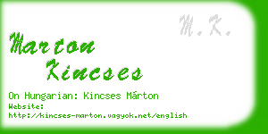 marton kincses business card